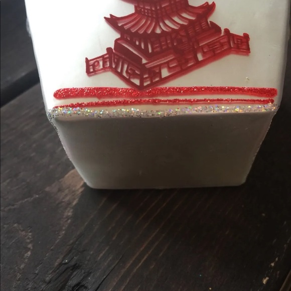 Glass Chinese Take Out Box Food Christmas Tree Decor Hanging Ornament - Picture 5 of 5